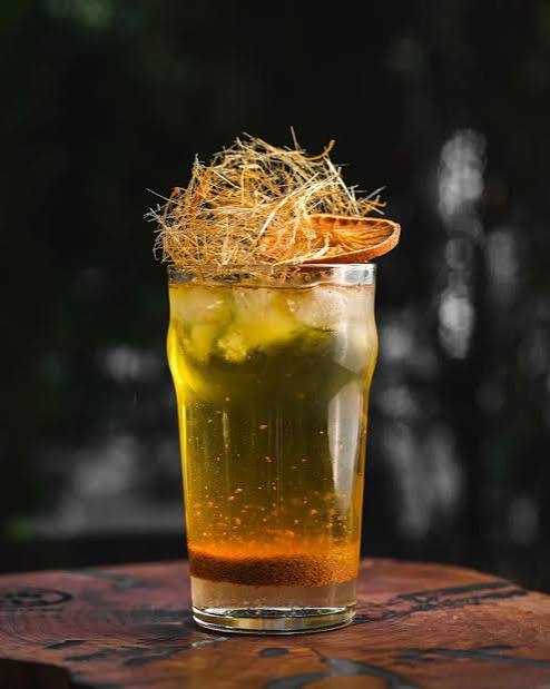 Saffron Sharbat served over ice
